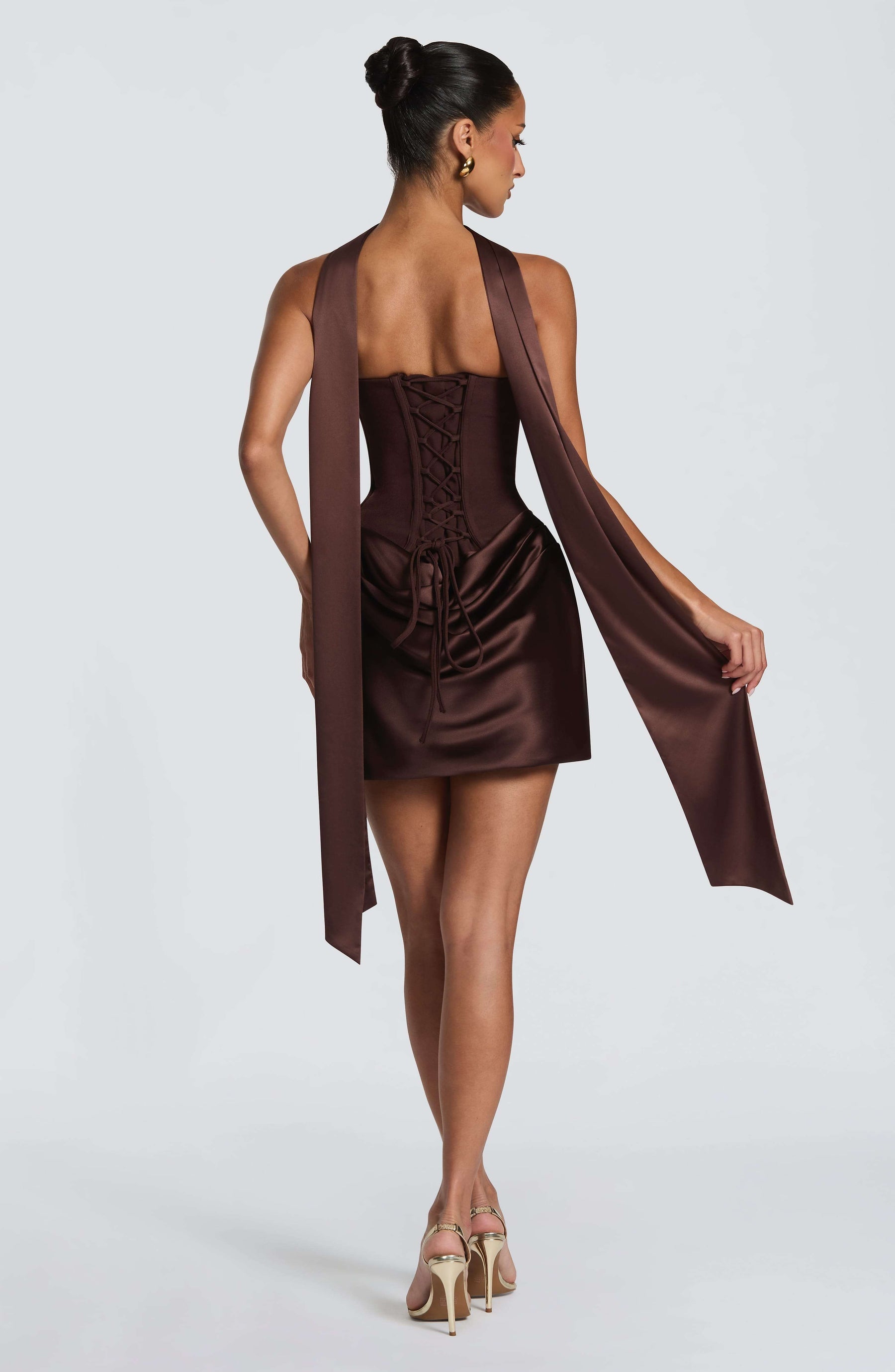 Maggie Mini Dress - Plum Brown Ryvelle