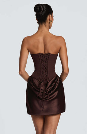 Maggie Mini Dress - Plum Brown Ryvelle
