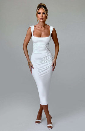 Malina Midi Dress - Ivory Ryvelle