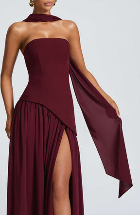 Maliyah Maxi Dress - Cherry Lacquer Ryvelle