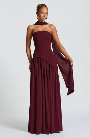 Maliyah Maxi Dress - Cherry Lacquer Ryvelle