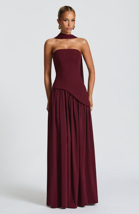 Maliyah Maxi Dress - Cherry Lacquer Ryvelle