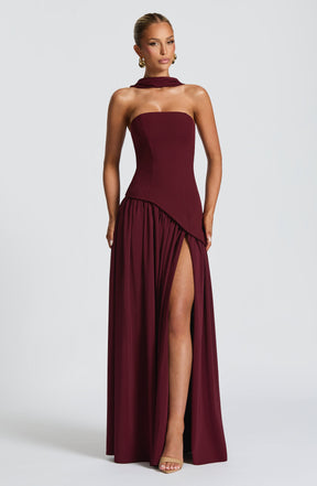 Maliyah Maxi Dress - Cherry Lacquer Ryvelle