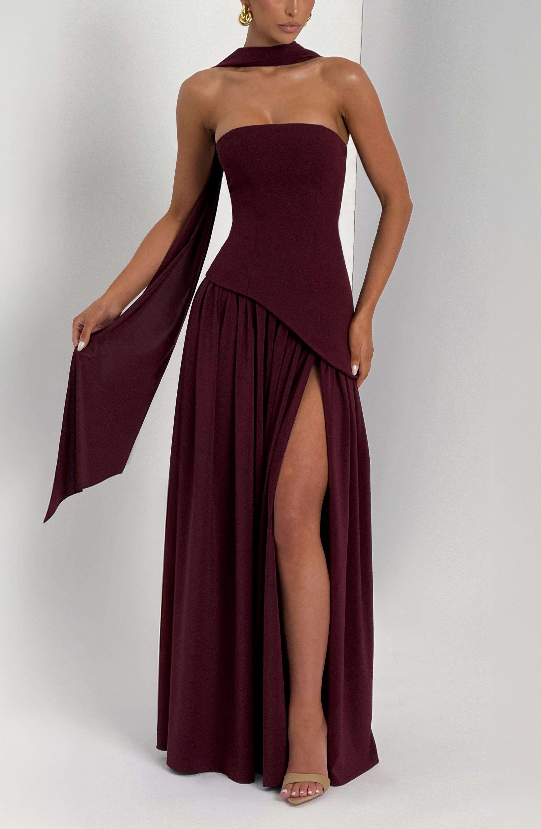 Maliyah Maxi Dress - Cherry Lacquer Ryvelle
