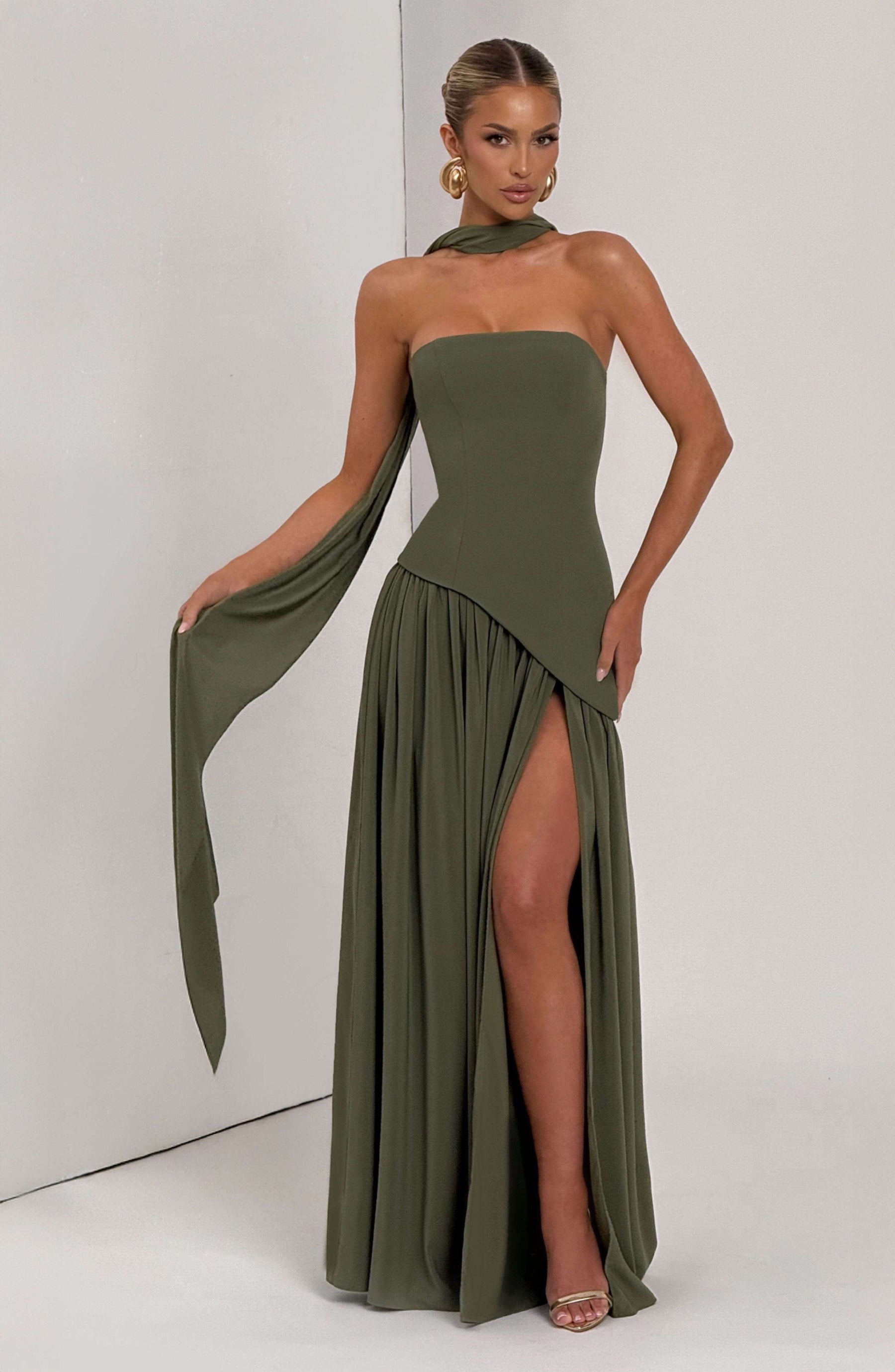 Maliyah Maxi Dress - Khaki Ryvelle
