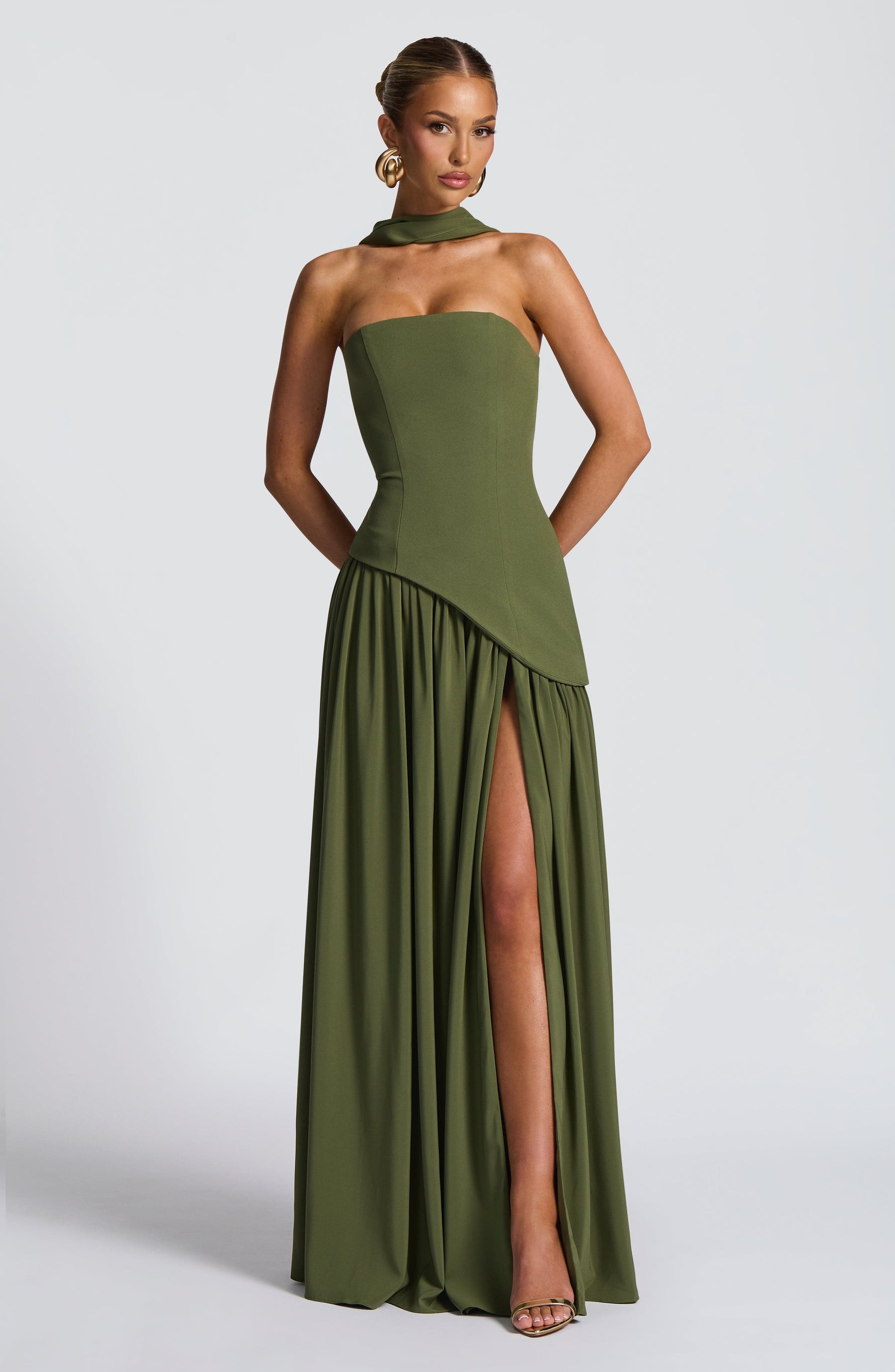 Maliyah Maxi Dress - Khaki Ryvelle