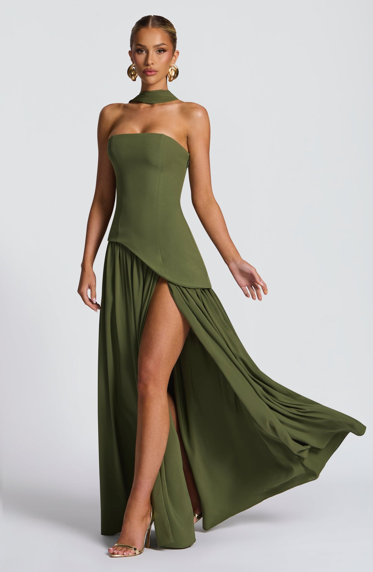 Maliyah Maxi Dress - Khaki Ryvelle