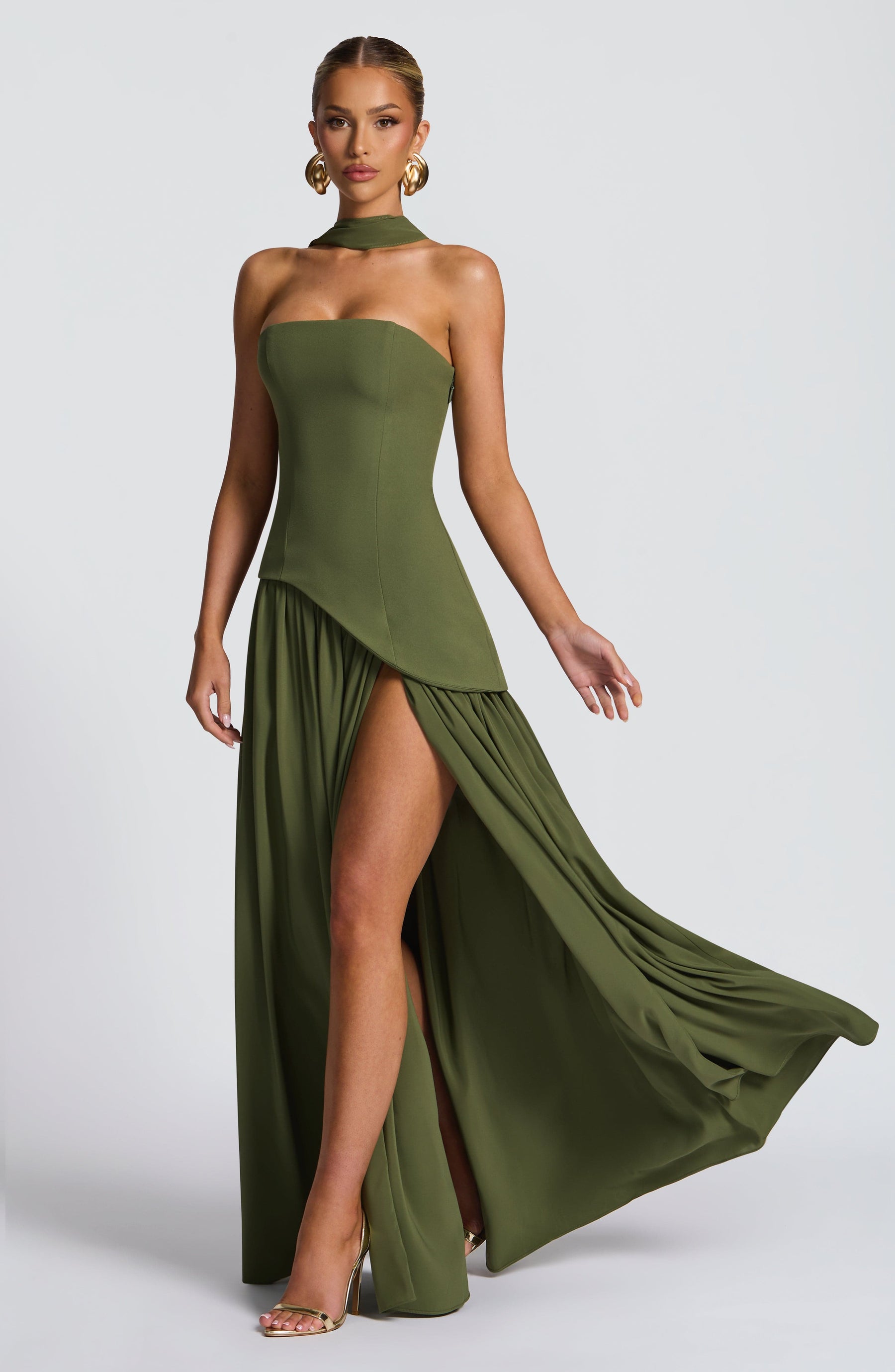 Maliyah Maxi Dress - Khaki Ryvelle