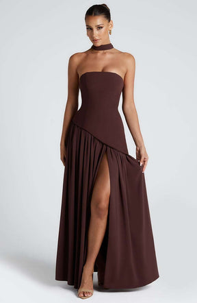 Maliyah Maxi Dress - Plum Brown Ryvelle