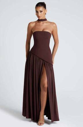 Maliyah Maxi Dress - Plum Brown Ryvelle