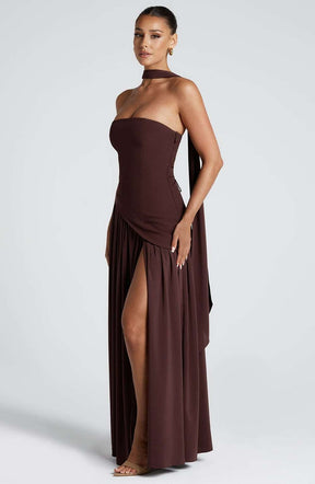 Maliyah Maxi Dress - Plum Brown Ryvelle