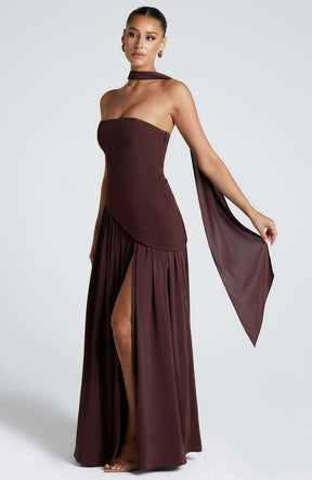 Maliyah Maxi Dress - Plum Brown Ryvelle