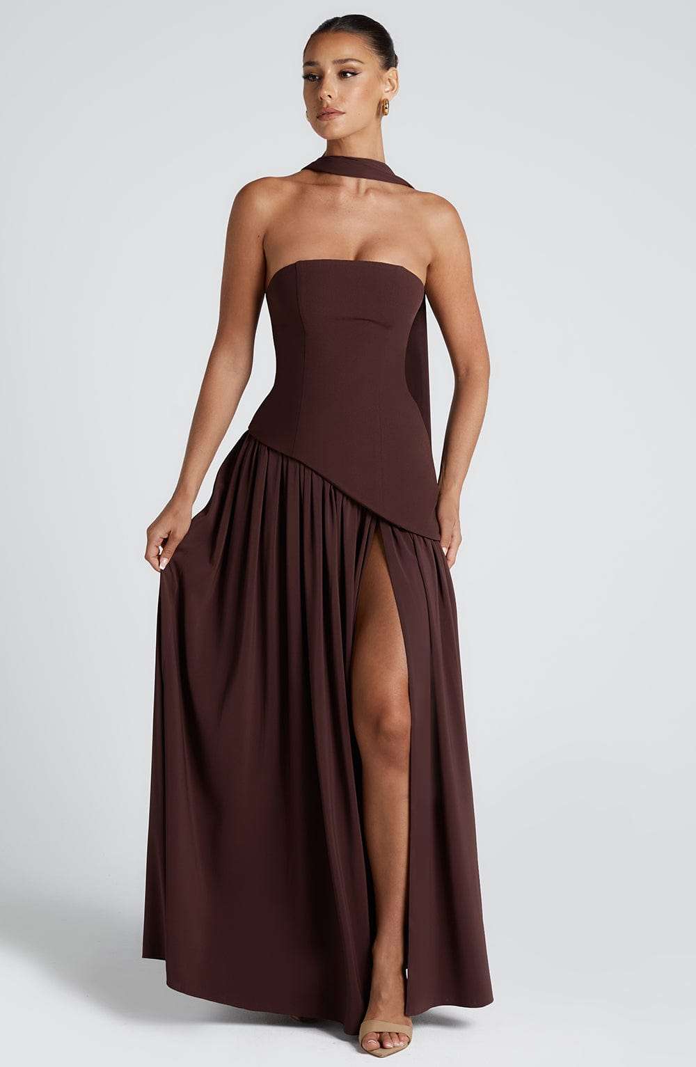 Maliyah Maxi Dress - Plum Brown Ryvelle
