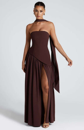 Maliyah Maxi Dress - Plum Brown Ryvelle