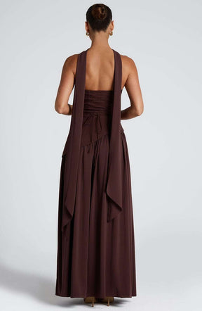Maliyah Maxi Dress - Plum Brown Ryvelle