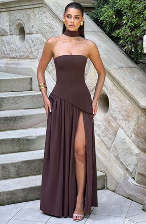 Maliyah Maxi Dress - Plum Brown Ryvelle