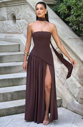 Maliyah Maxi Dress - Plum Brown Ryvelle