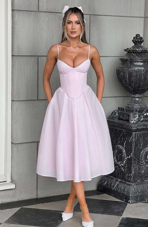 Mariella Midi Dress - Blush Ryvelle