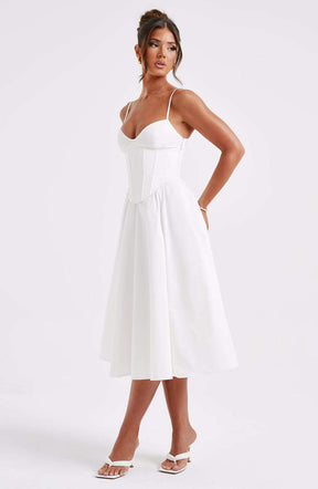 Mariella Midi Dress - Ivory Ryvelle
