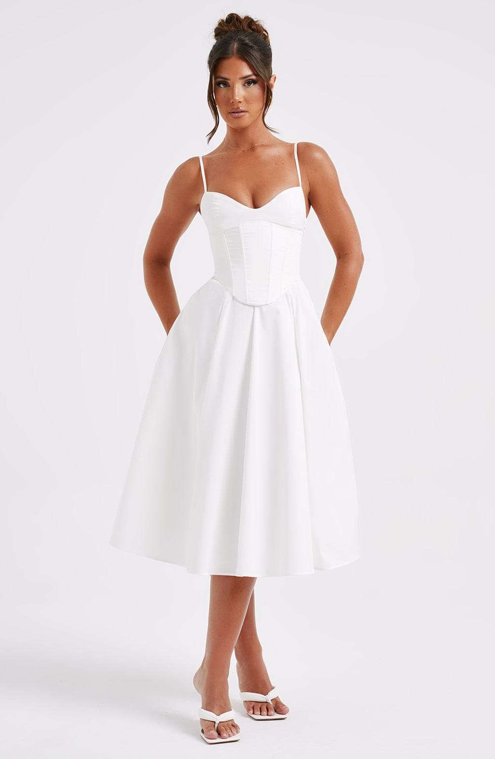 Mariella Midi Dress - Ivory Ryvelle