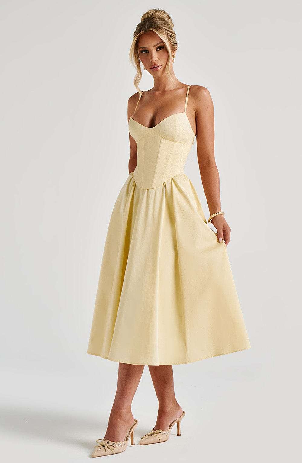 Mariella Midi Dress - Lemon Ryvelle