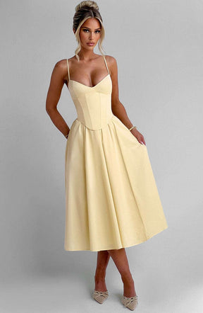 Mariella Midi Dress - Lemon Ryvelle