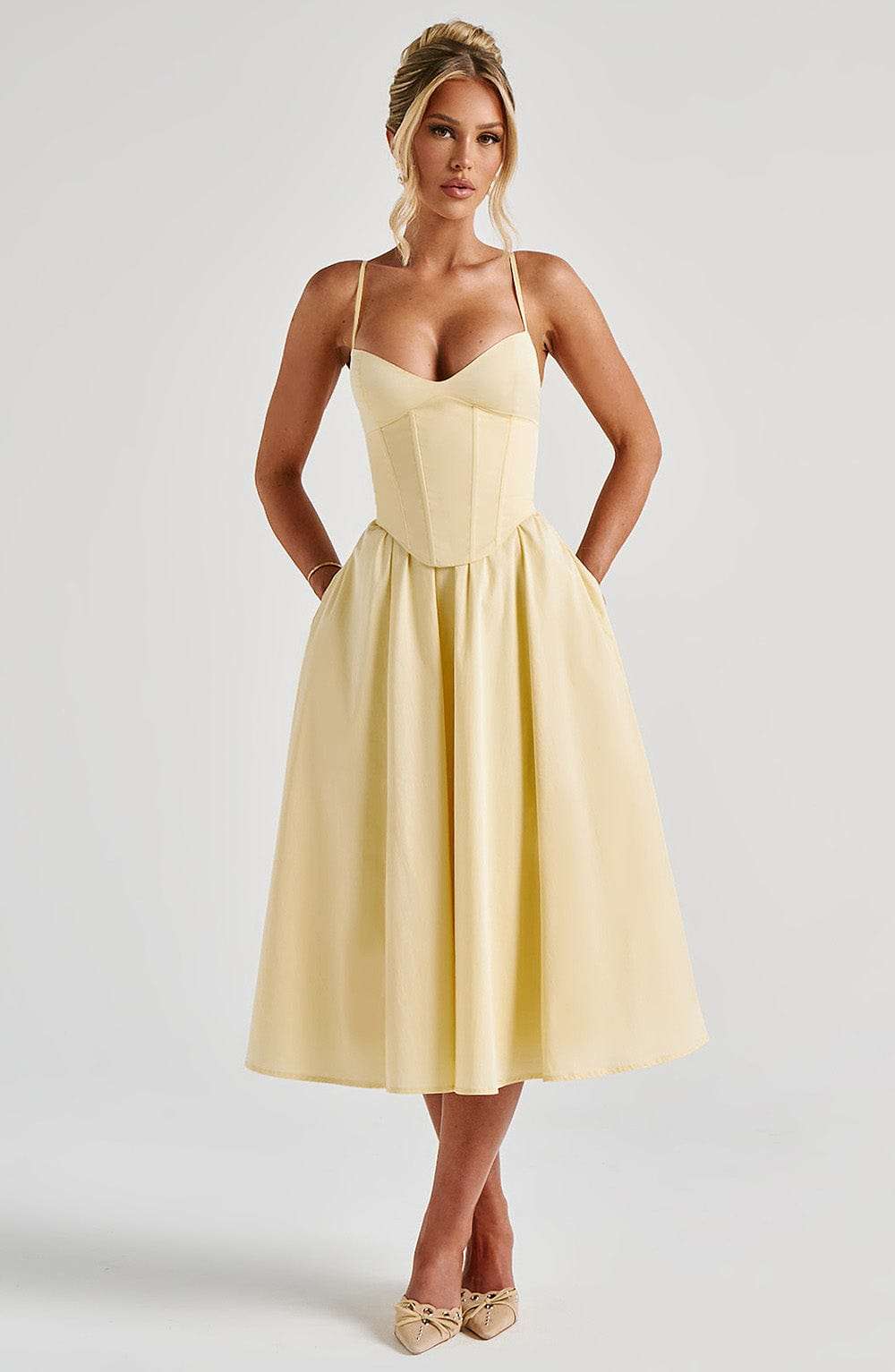 Mariella Midi Dress - Lemon Ryvelle
