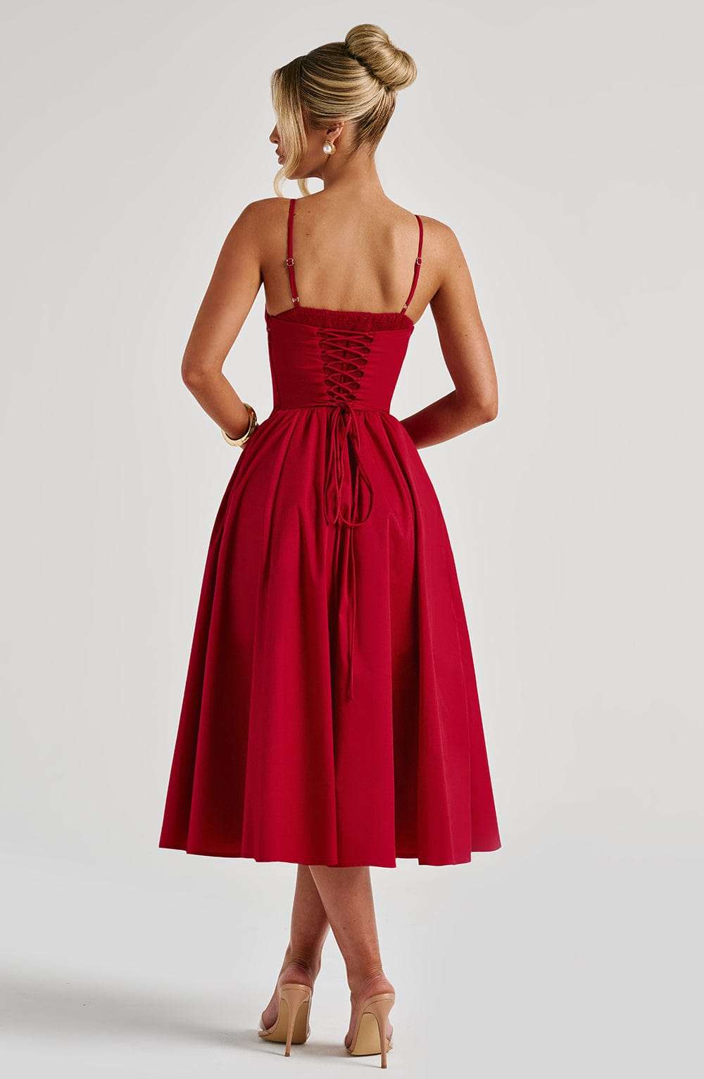 Mariella Midi Dress - Red Ryvelle