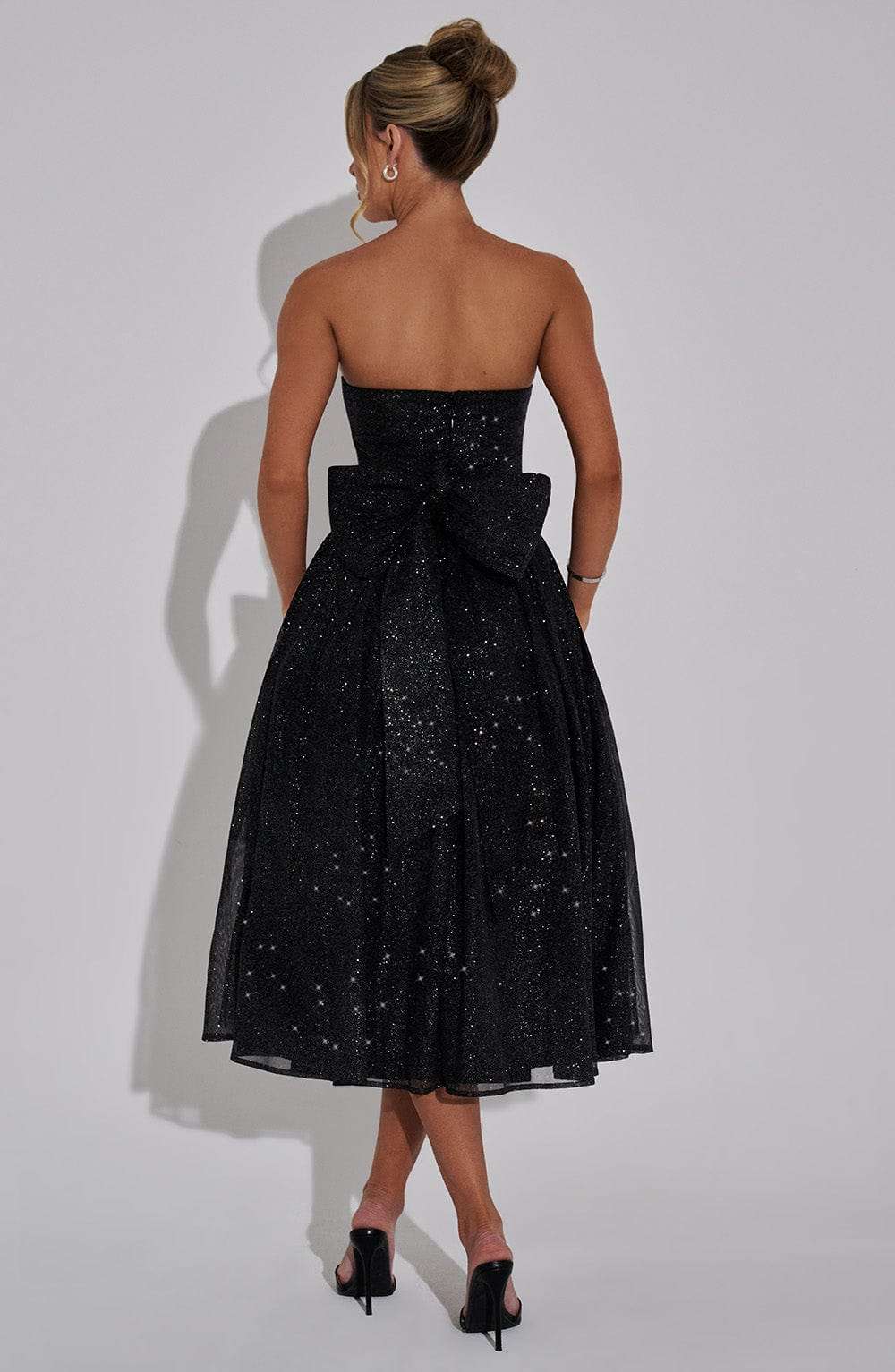 Marissa Midi Dress - Black Sparkle Ryvelle