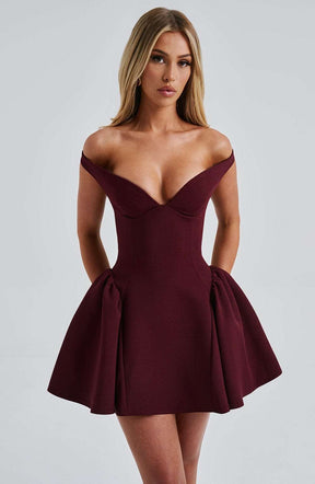 Marla Mini Dress - Cherry Lacquer Ryvelle