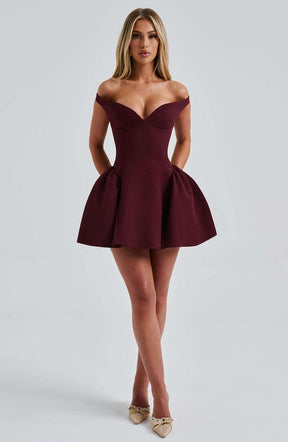 Marla Mini Dress - Cherry Lacquer Ryvelle