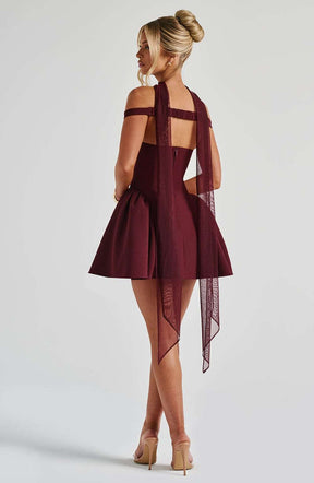 Marla Mini Dress - Cherry Lacquer Ryvelle