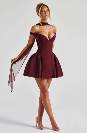 Marla Mini Dress - Cherry Lacquer Ryvelle