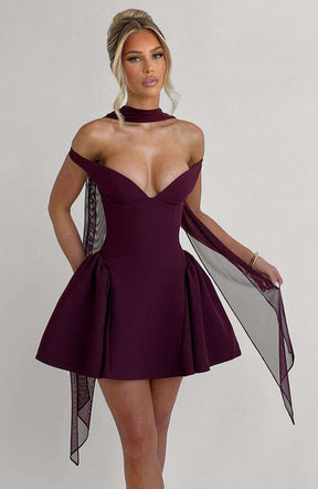 Marla Mini Dress - Cherry Lacquer Ryvelle