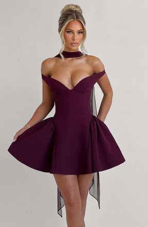 Marla Mini Dress - Cherry Lacquer Ryvelle