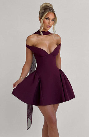 Marla Mini Dress - Cherry Lacquer Ryvelle
