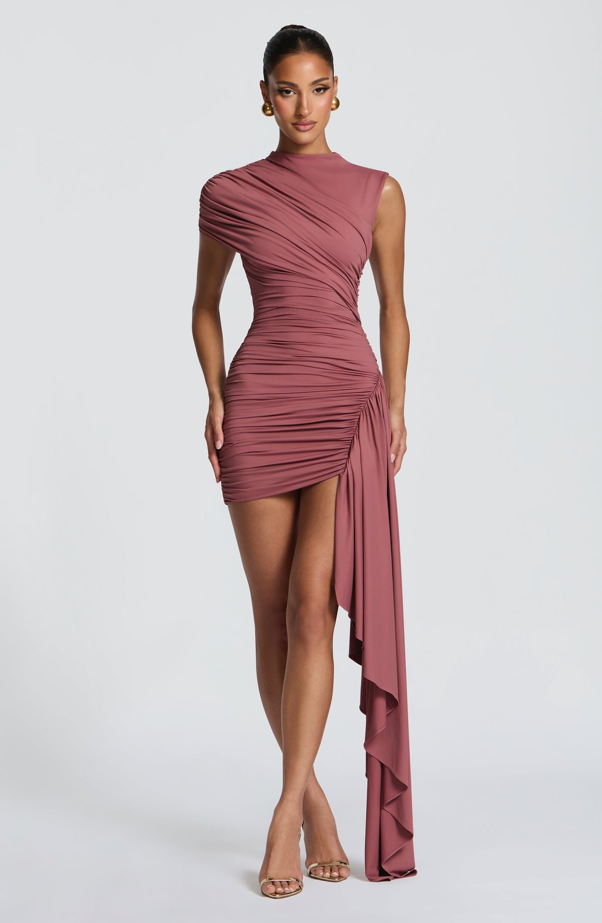 Marnie Mini Dress - Rose Brown Ryvelle