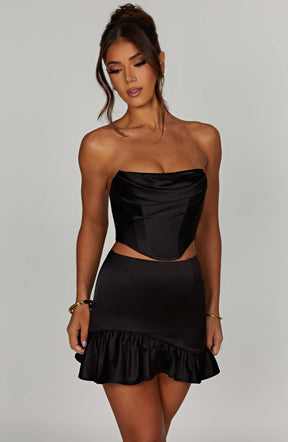 Maura Mini Skirt - Black Ryvelle