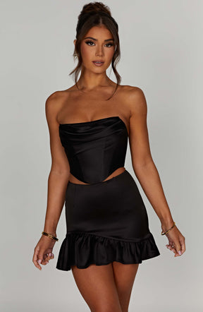 Maura Mini Skirt - Black Ryvelle