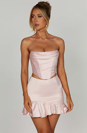 Maura Mini Skirt - Blush Ryvelle