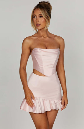 Maura Mini Skirt - Blush Ryvelle