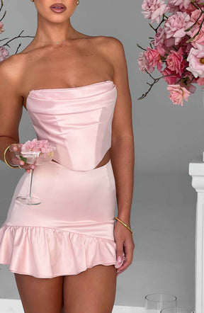 Maura Mini Skirt - Blush Ryvelle
