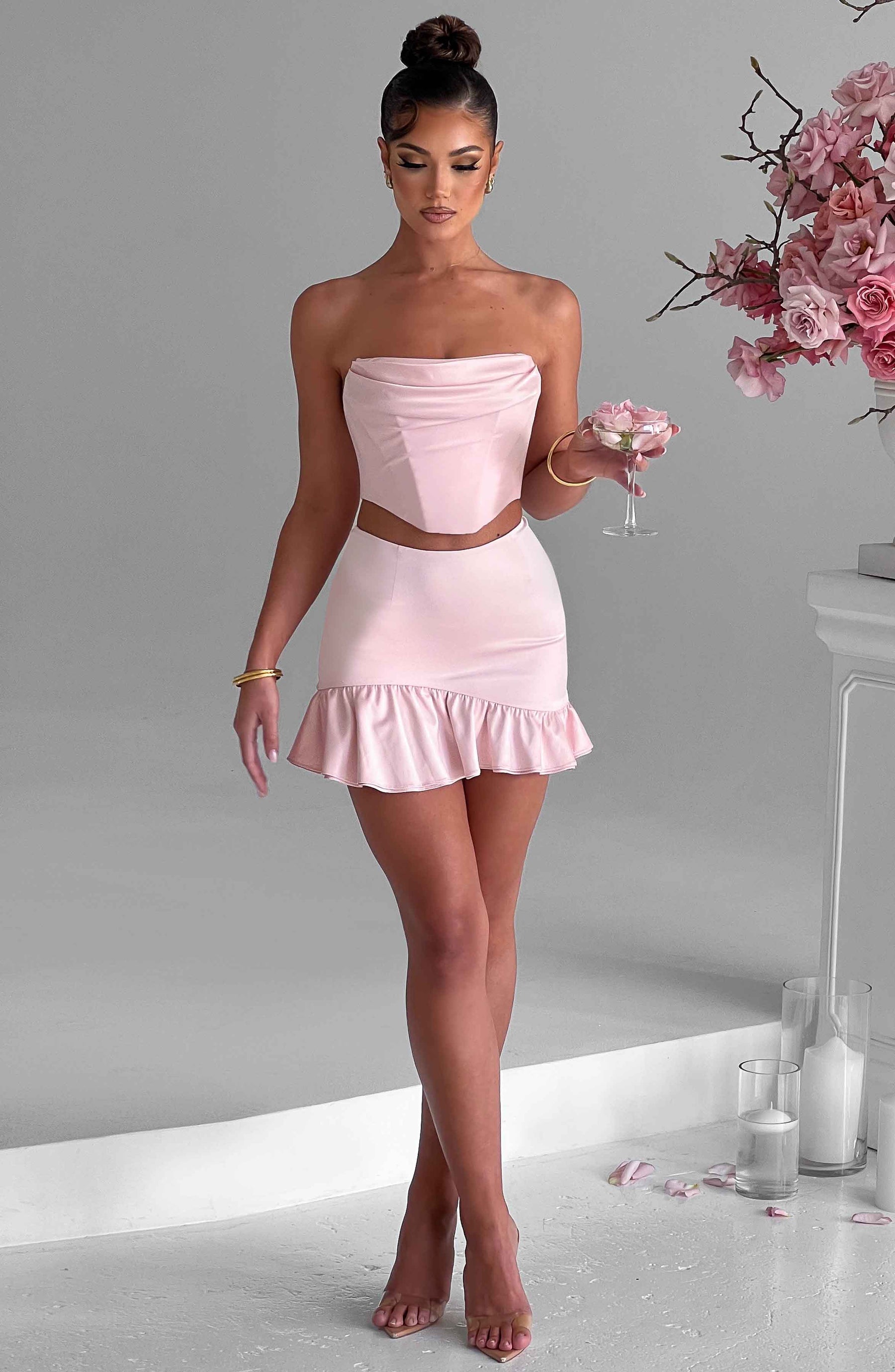 Maura Mini Skirt - Blush Ryvelle