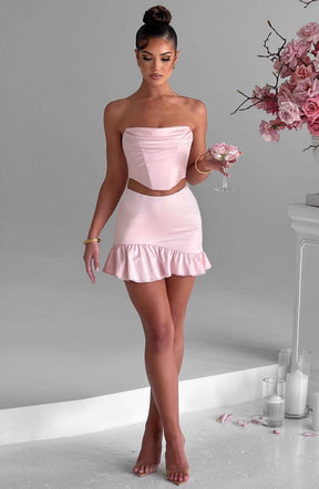 Maura Mini Skirt - Blush Ryvelle