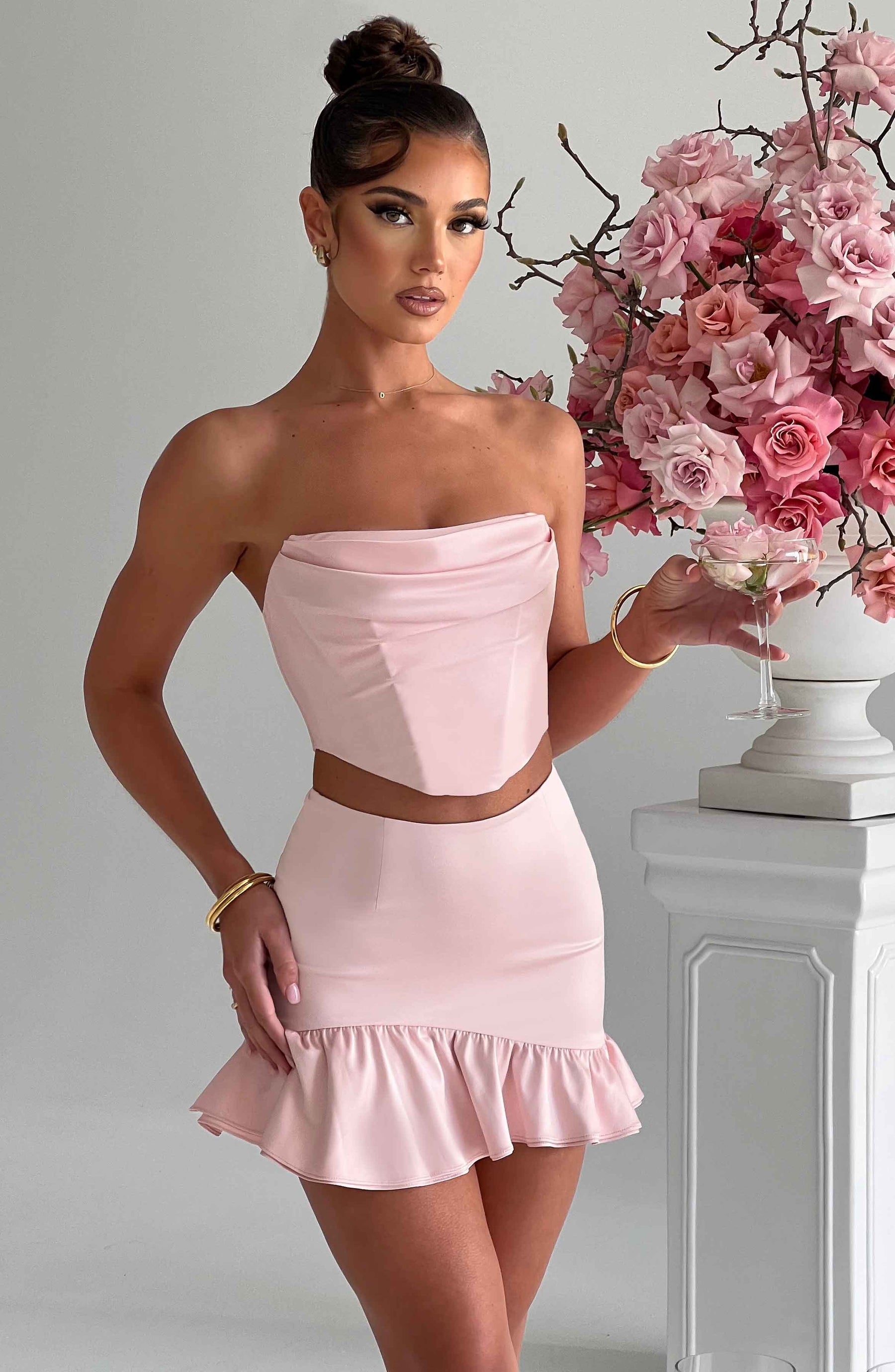Maura Mini Skirt - Blush Ryvelle