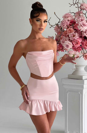 Maura Mini Skirt - Blush Ryvelle