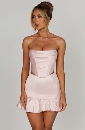 Maura Mini Skirt - Blush Ryvelle