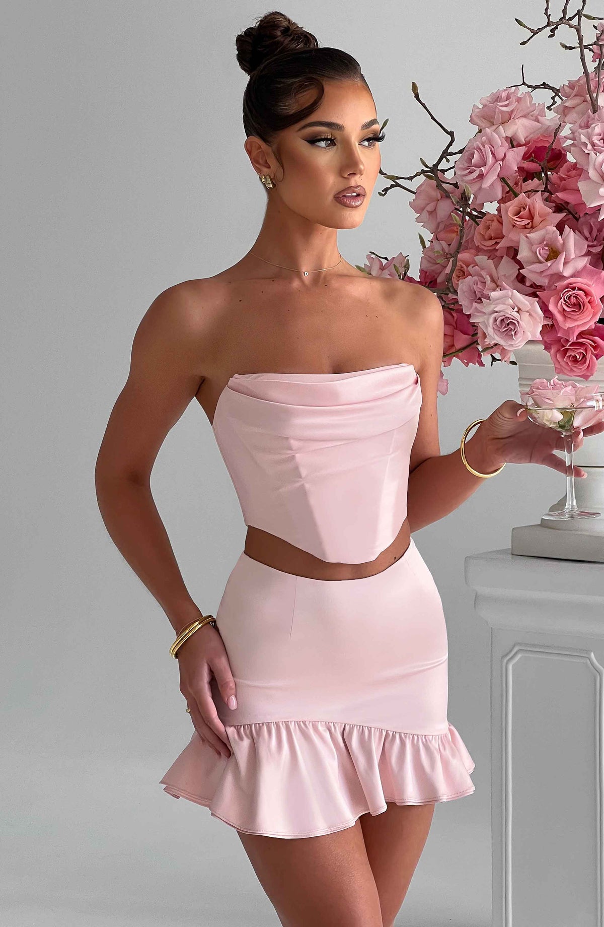 Maura Mini Skirt - Blush Ryvelle