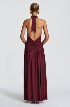 Melania Maxi Dress - Cherry Lacquer Ryvelle