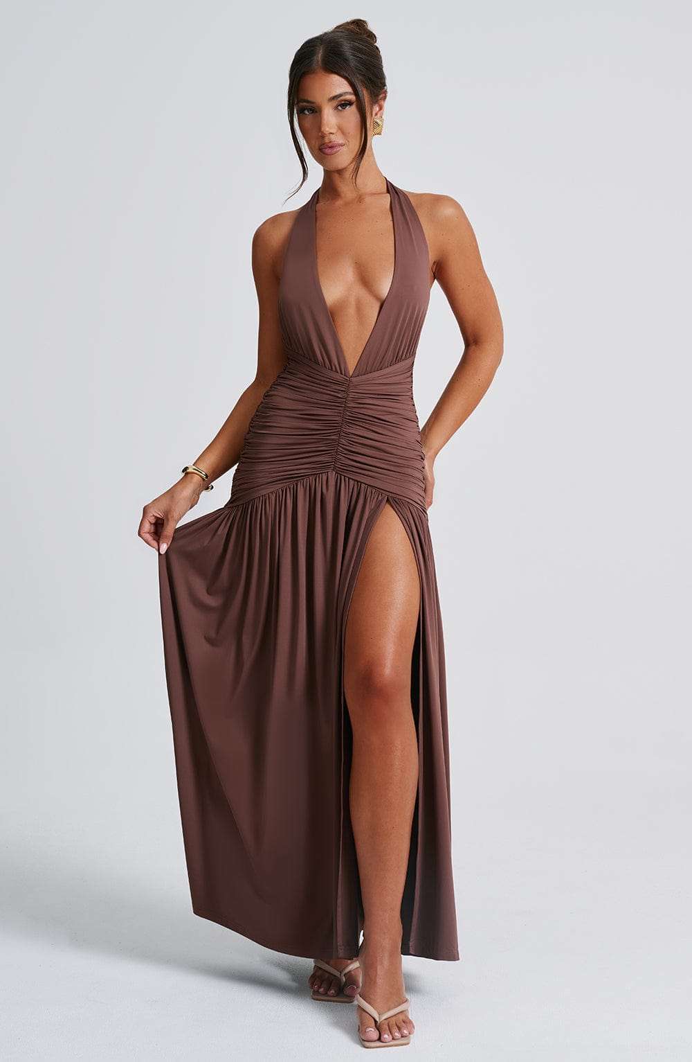 Melania Maxi Dress - Chocolate Ryvelle